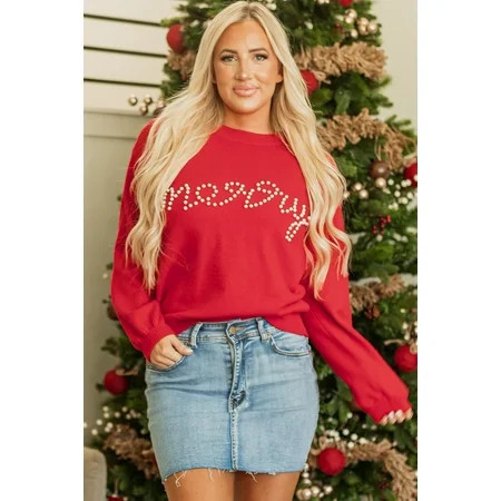 Redhotype Sparkling Merry Red Sweater: Festive Elegance for Every Occasion! | Walmart (US)