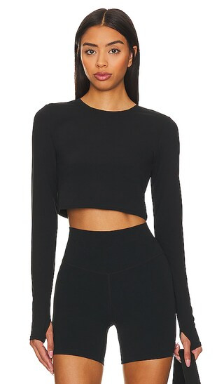 Airweight Longsleeve Crop Top in Black | Revolve Clothing (Global)