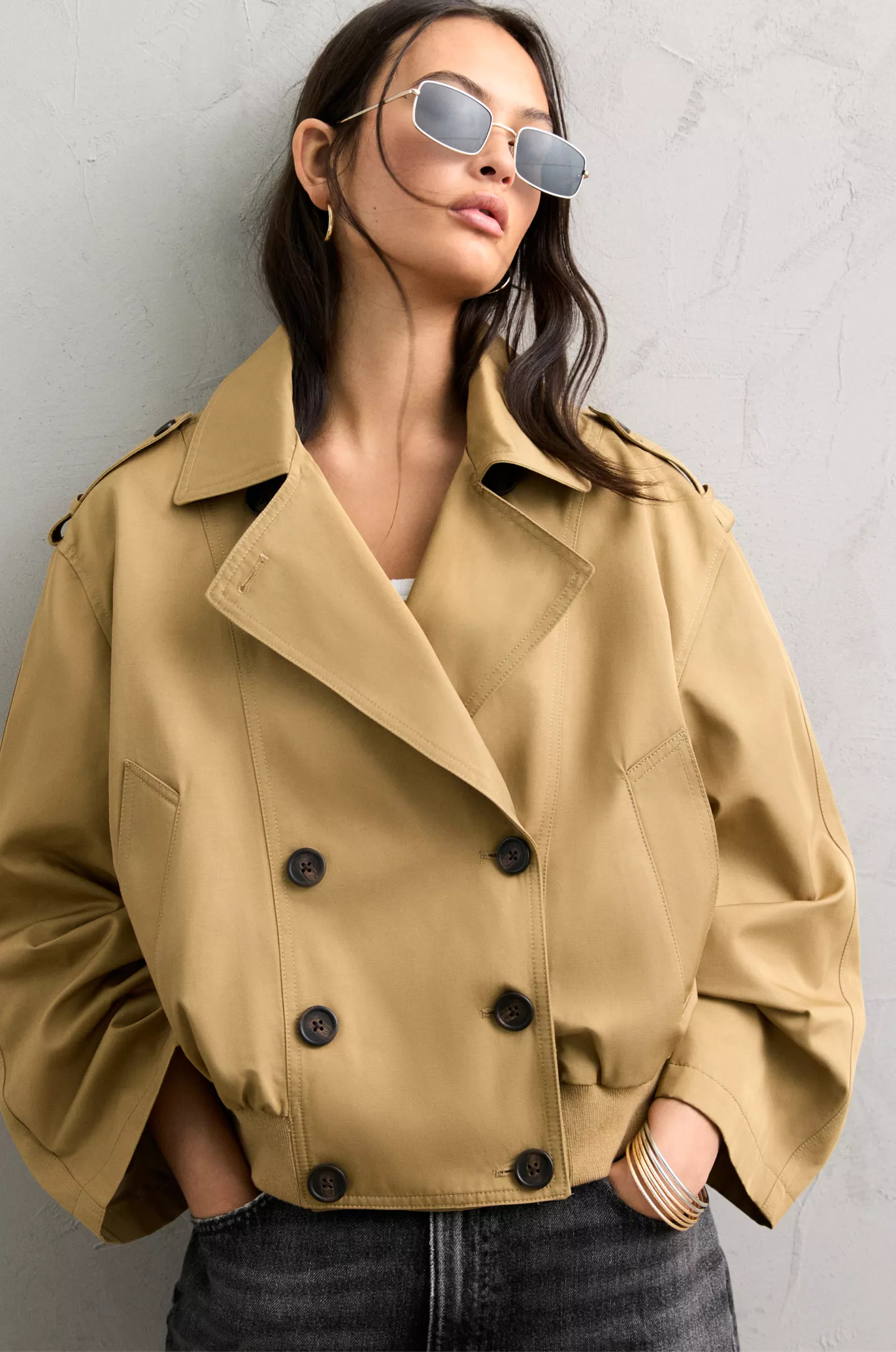 Short ribbed trench coat | PULL and BEAR UK