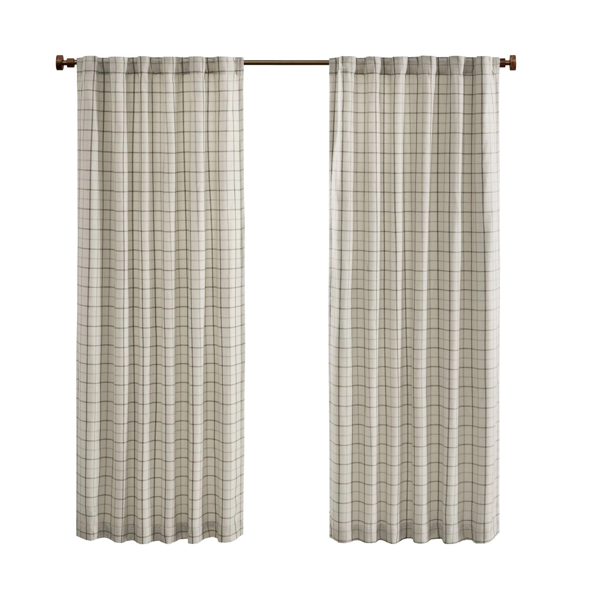 Anaheim Woven Plaid Room Darkening Thermal Fleece Lined Single Curtain Panel | Wayfair North America