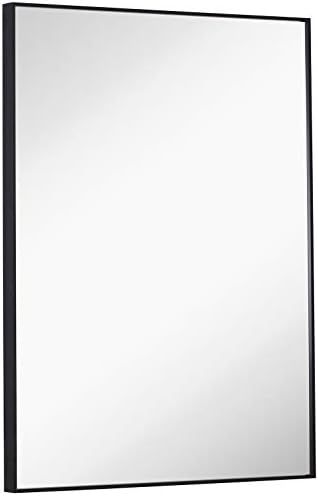 Hamilton Hills Black Brushed Metal Vanity Mirror Simple Edge Mirrors for Wall Bathroom and Decorativ | Amazon (CA)