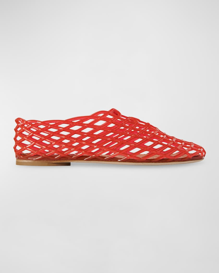 THE ROW Mara Rubber Mesh Ballerina Flats | Neiman Marcus