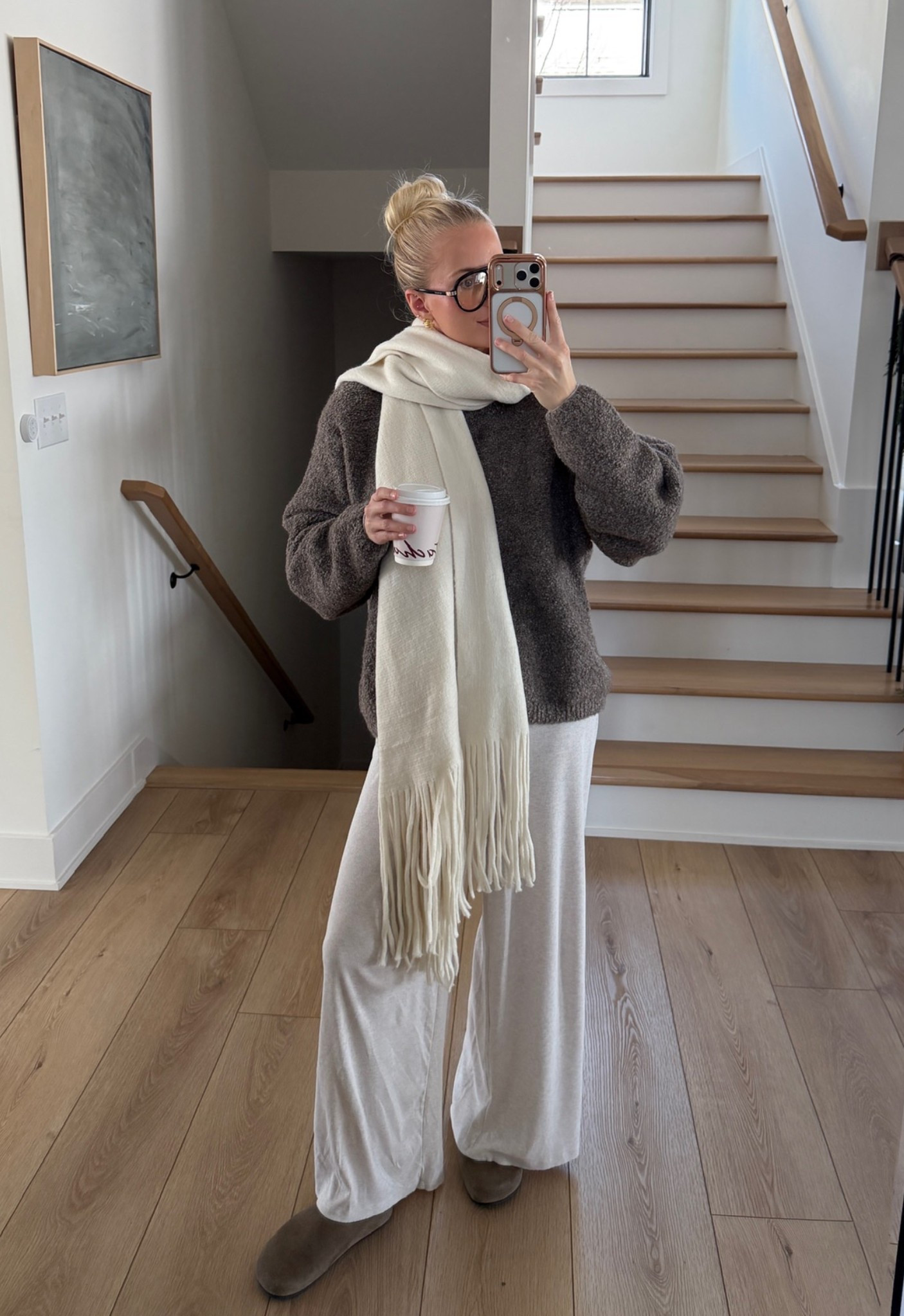 Wearing a m/l in cardigan ($$, linked similar), small in pants (heather birch), shoes are tts (limited stock, linked similar), linked similar cardigans! #kathleenpost

Work from home outfit, school drop off, winter airport outfit, lounge outfit, winter travel outfit, school pick up, cold weather wear

#LTKSeasonal #LTKHome #LTKootd