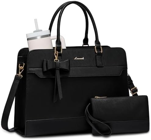 LOVEVOOK Laptop Tote Bag for Women,Leather Work Bag, Waterproof Business Teacher Bag,Large Comput... | Amazon (US)