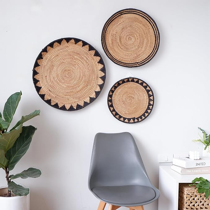 Chi An Home 22 inch Extra Large Boho Wall Baskets, Extra Large Decor Hyacinth Hanging Basket for ... | Amazon (US)