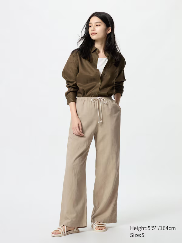 Linen Blend Easy Trousers | UNIQLO (UK)