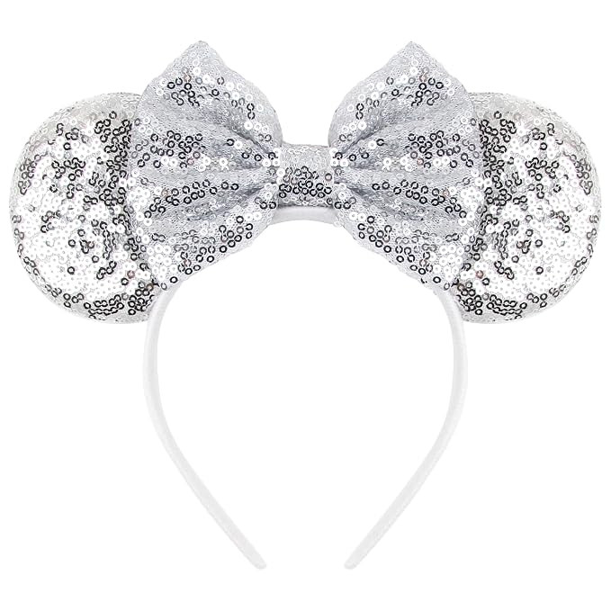 bianbaistar Mouse Ears Headband for Women Velvet Hair Bow White Angle Headwear for Girls & Boys -... | Amazon (US)