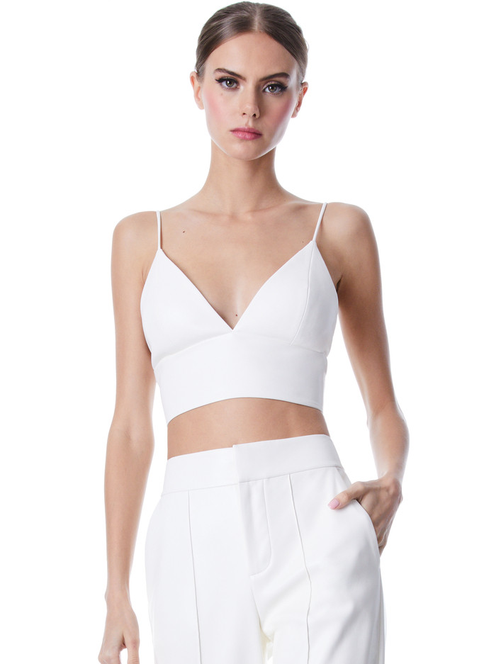 CARLI VEGAN LEATHER BRA TOP | Alice + Olivia