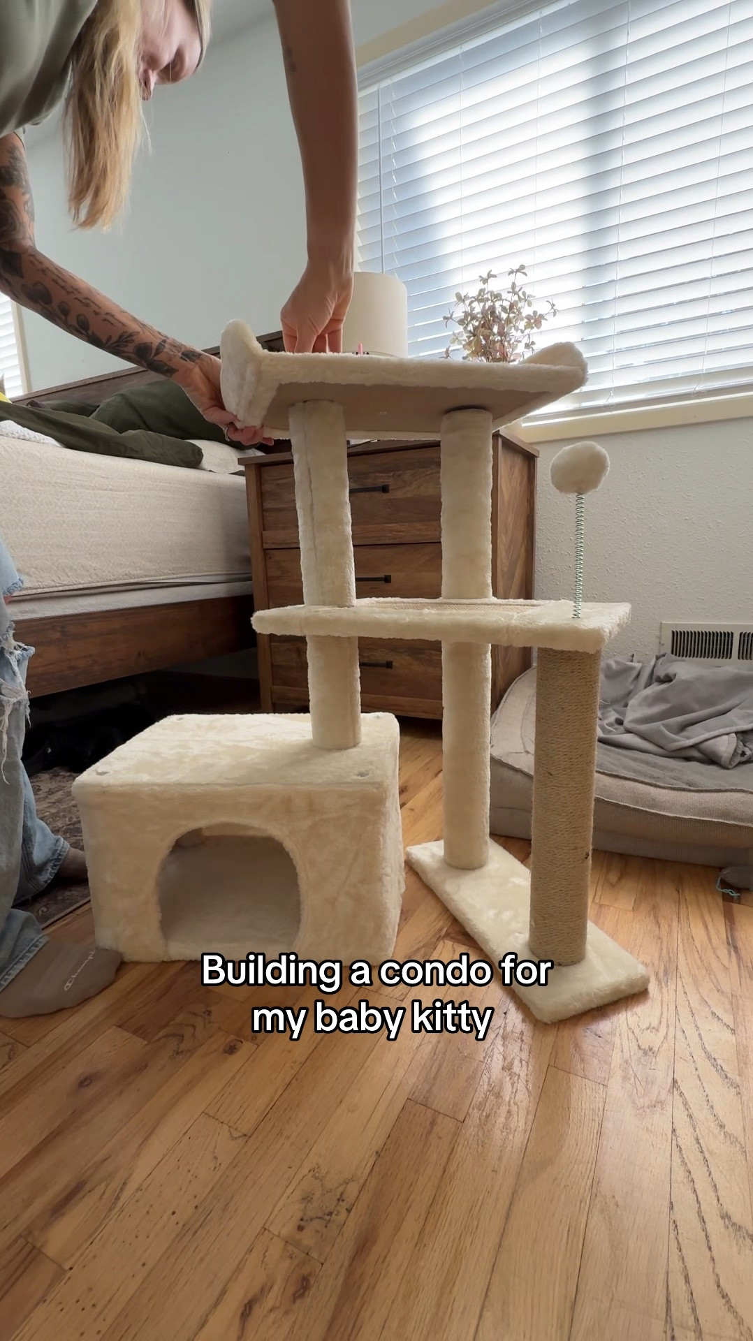 Bear approved kitty condo scratching post! 