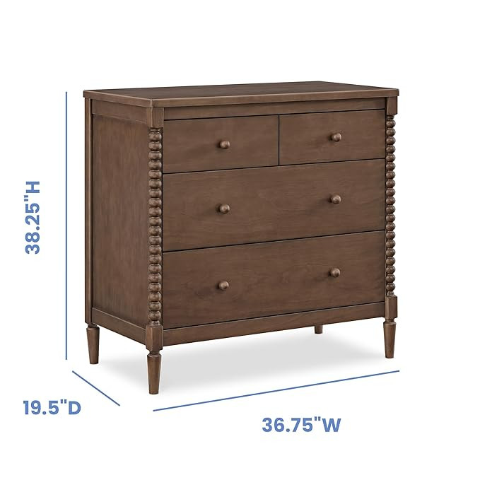 Delta Children Saint 4 Drawer Dresser with Changing Top and Interlocking Drawers, Teak Brown | Amazon (US)