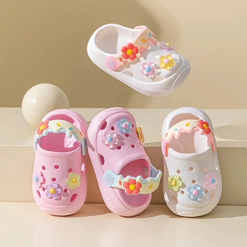 Trendy Breathable Clogs Cute Flower Charms Girls Quick - Temu | Temu Affiliate Program