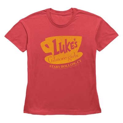 Women's Gilmore Girls Luke's Stars Hollow Sign T-Shirt - Red - Medium | Target