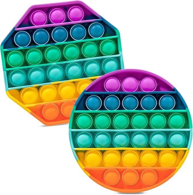 iBaste 2PCS Push Bubble Sensory Fidget Toy & Spinners, One Louder Side Push Bubbles Pop, Pop Bubb... | Amazon (US)