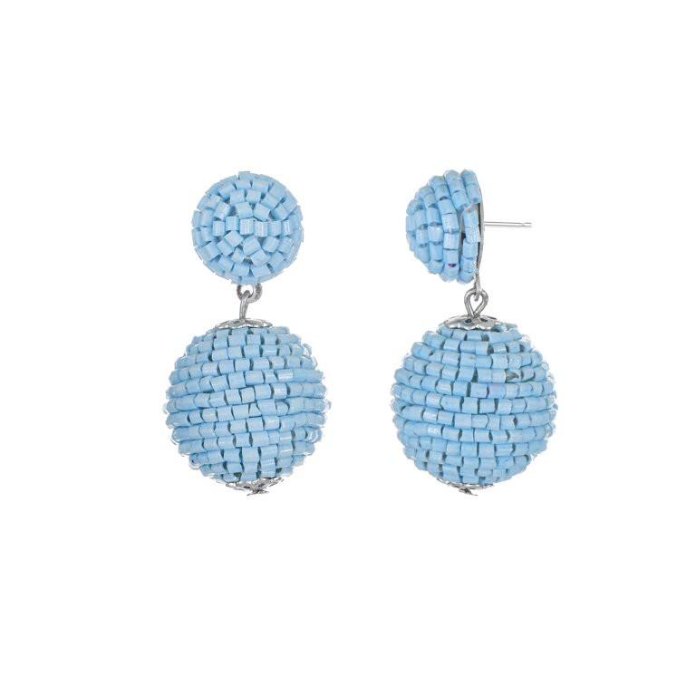 Time and Tru Light Blue Seed Bead Drop Earrings, 1 Pair | Walmart (US)