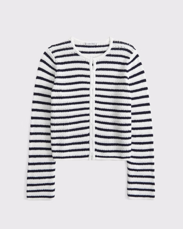 Women's Crochet-Style Crew Cardigan | Women's New Arrivals | Abercrombie.com | Abercrombie & Fitch (UK)