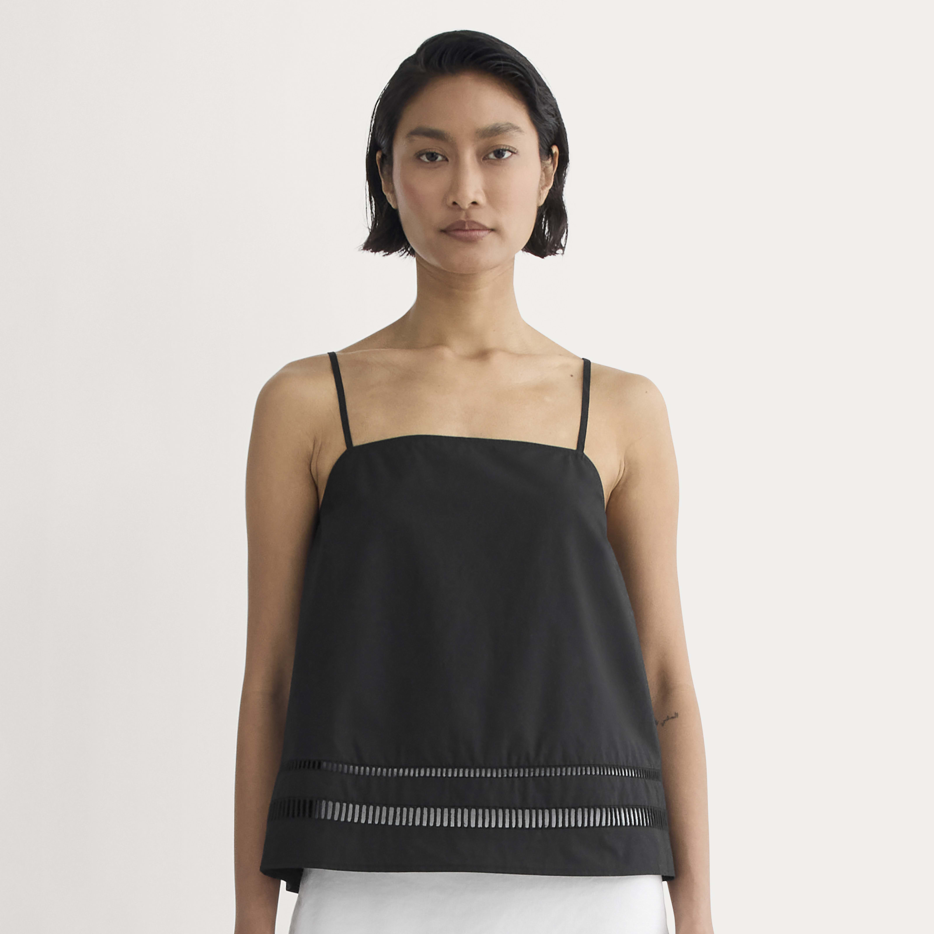 Women's Lace Trim Tank by Everlane in Black, Size 0 | Everlane