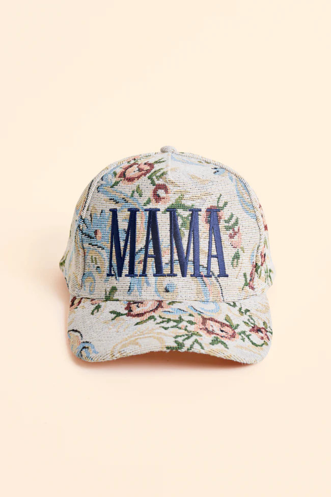 Mama Blue Tapestry Baseball Hat | Pink Lily