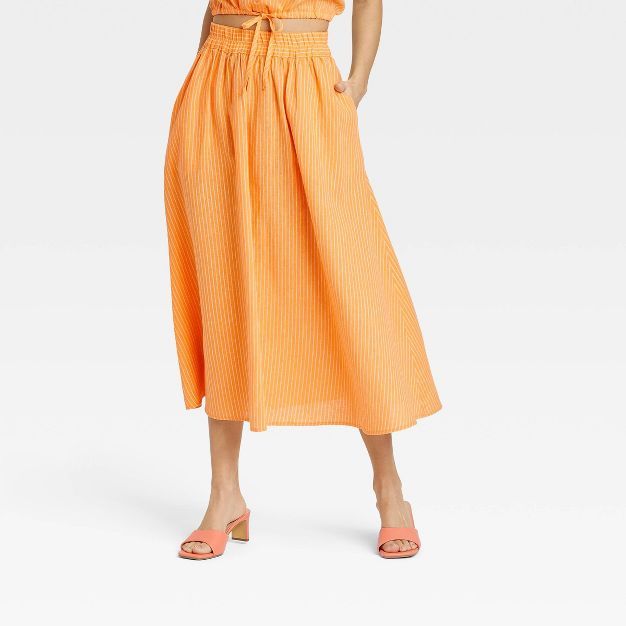 Women's Smocked Waist Mid-Rise A-Line Skirt - A New Day™ | Target