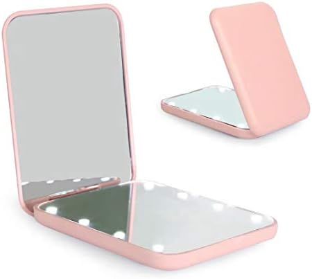wobsion Compact Mirror, Led Pocket Mirror,1x/3x Magnifying Mirror with Light,2-Sided Handheld Magnet | Amazon (US)