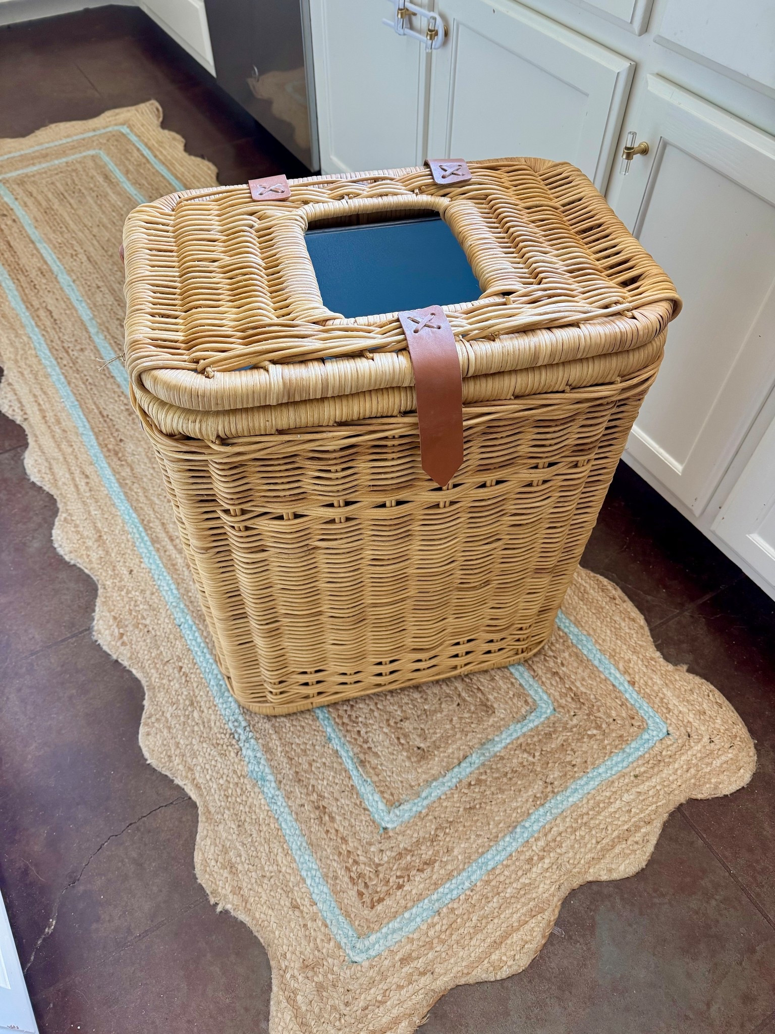 Last day to save 15% off the prettiest wicker trash baskets- no more ugly trash cans 🤍 they are sizable, well made, and still pretty!🗑️ grandmillenial and coastal chic 

#LTKmomlife #LTKHome #LTKdayinmylife