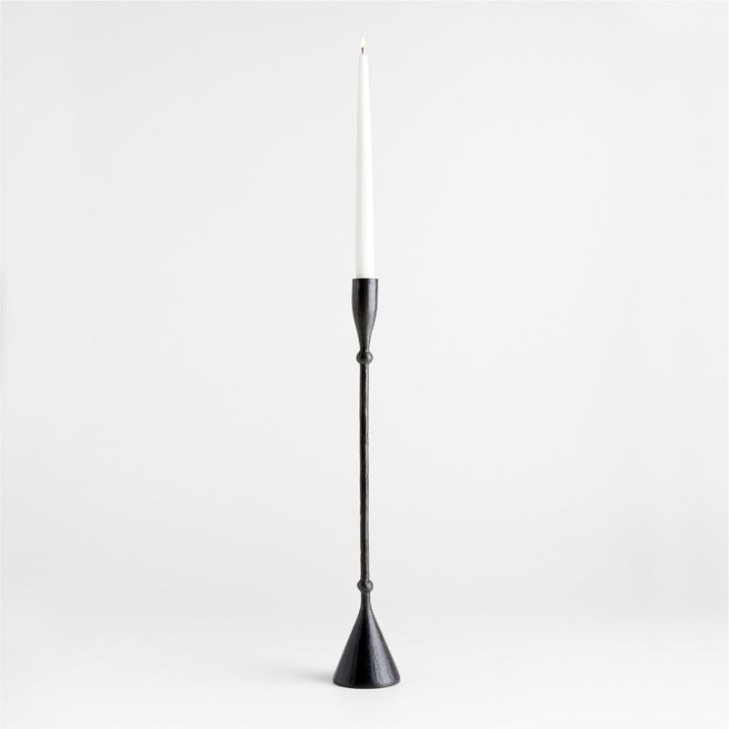 Ferric Large Black Metal Taper Candle Holder + Reviews | Crate & Barrel | Crate & Barrel