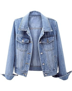 Women's Basic Long Sleeve Button Down Distressed Denim Jackets Jean Jacket Coat | Amazon (US)