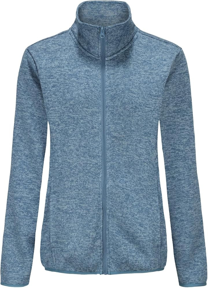 Dolcevida Women's Long Sleeve Sweater Fleece Zip Up Speckled Jacket with Pockets | Amazon (US)