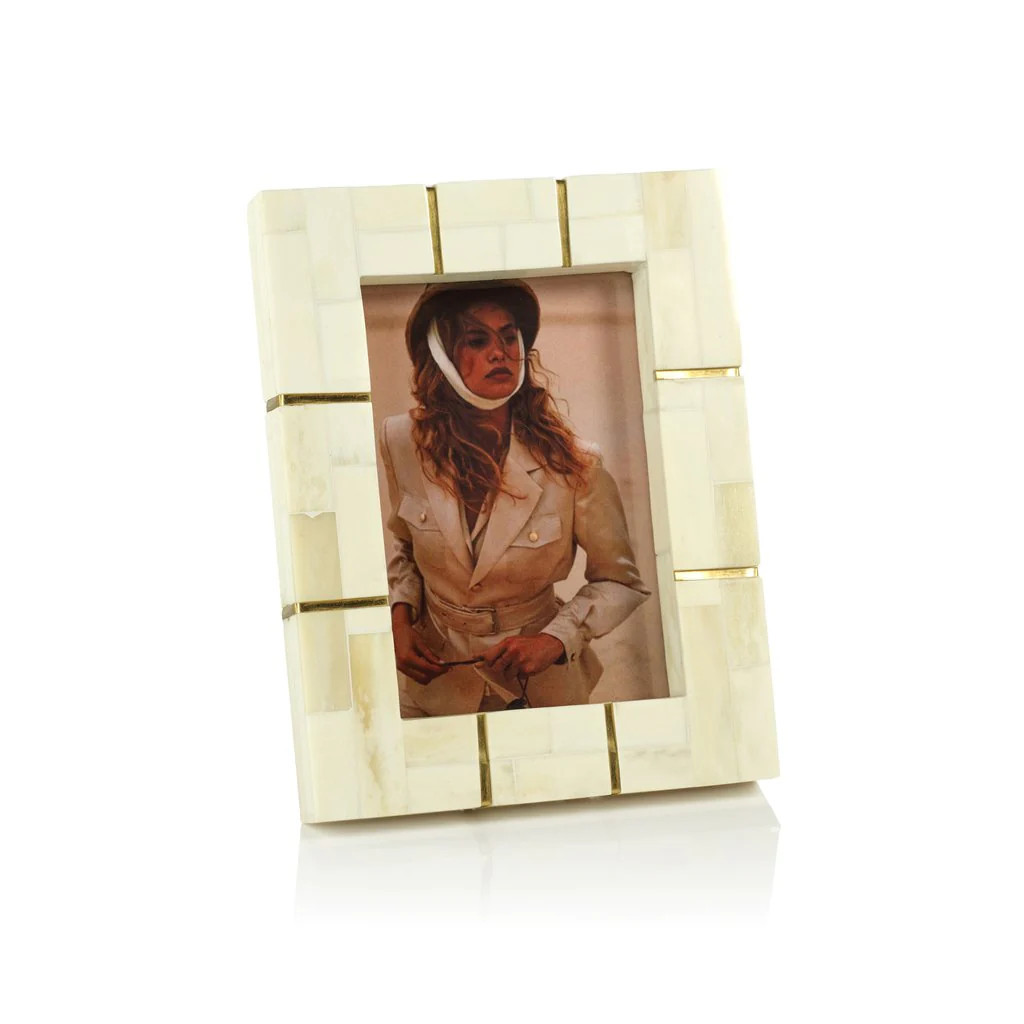 St. Ives Bone Inlaid Photo Frame with Brass | Megan Molten