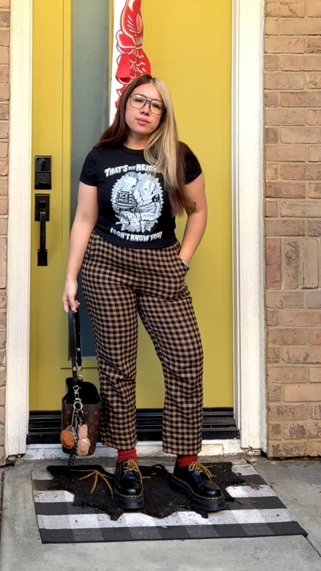 This King of the Hill inspired baby tee is from @punkwithacamera on IG

Pants: 12th tribe, it has no stretch! I think the size large wears more like a medium, unless they changed their sizing from when I bought this years ago. 

Shoes: doc martens, I wear a 6.5 typically and ordered size 6 it fits perfectly. 

#LTKootd #LTKMidsize #LTKPetite