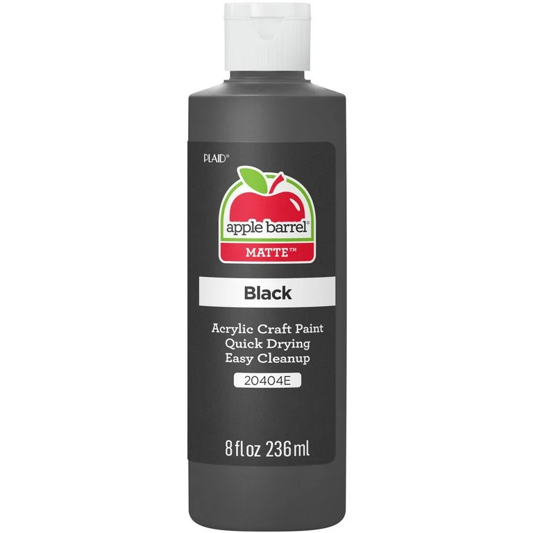 Apple Barrel 20404E Acrylic Craft Paint, Matte Finish, Black, 8 fl oz | Walmart (US)