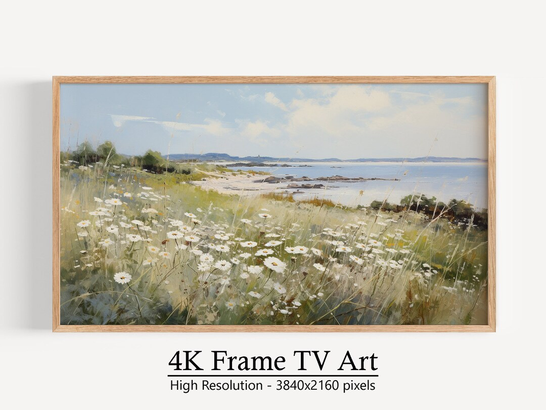 Wildflowers by the Sea Painting Instant Digital Download Frame - Etsy | Etsy (US)