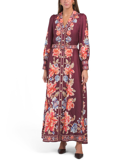 Long Sleeve Floral Maxi Dress | TJ Maxx