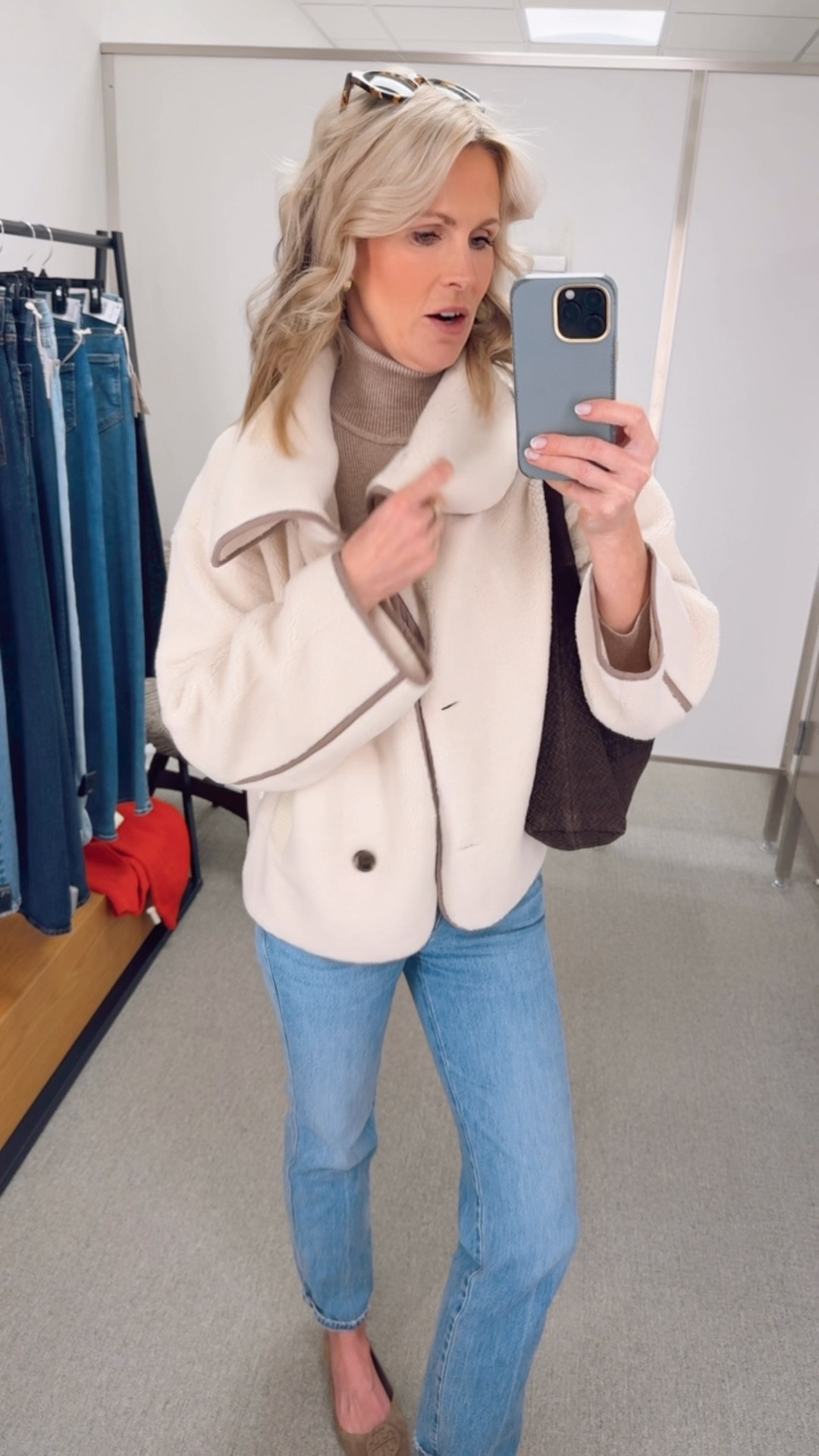 AYR jeans, Varley Sherpa, Madewell bag, Tuckernuck turtleneck 

#LTKTall #LTKOver40 #LTKdayinmylife