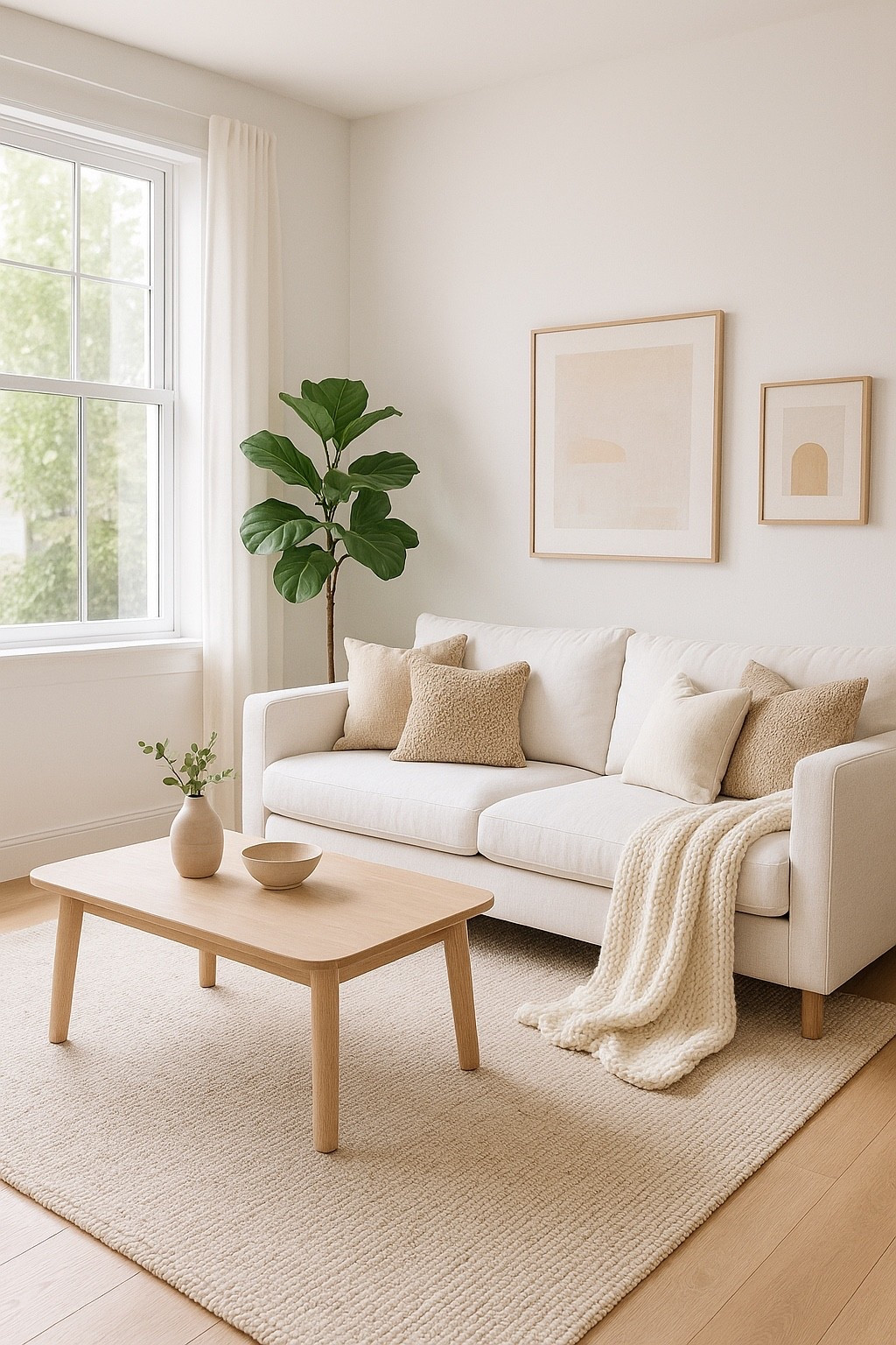 My dream living room setup 🤍 A white sofa, neutral textures, and just the right amount of greenery make the space feel so fresh and cozy. I’ve tagged similar items so you can shop the look for your own home 

This image was AI-generated.

✨ #ltkhome #livingroominspo #neutraldecor