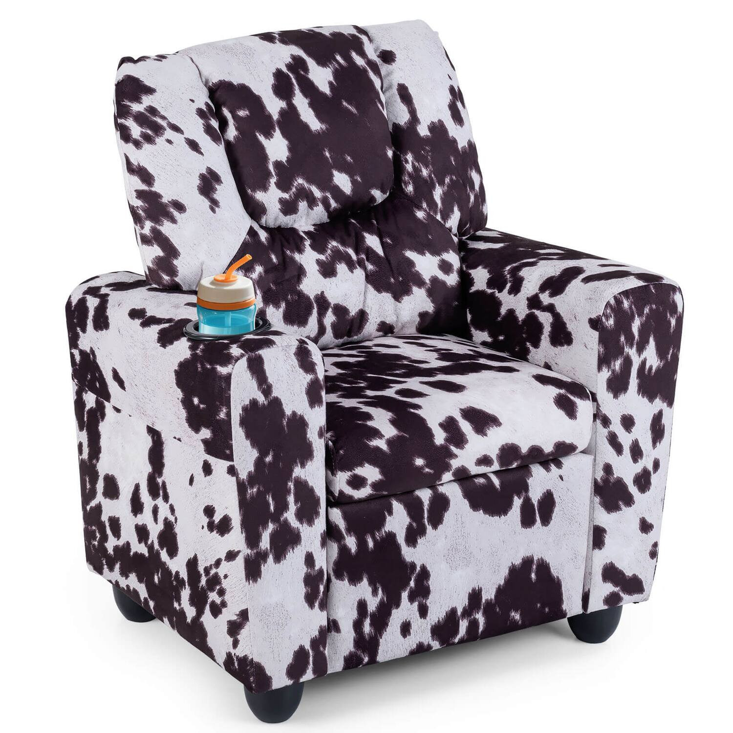 Costway - Kids Recliner with Cup Holder with Adjustable Backrest & Footrest for Boys & Girls - Zebra | Best Buy U.S.
