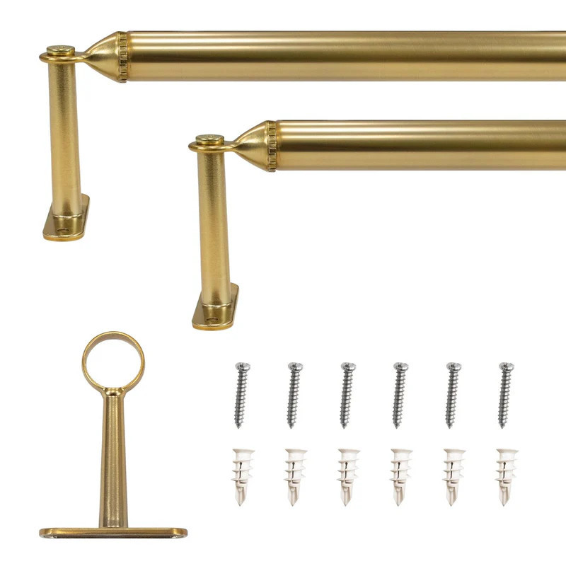 7/8" dia. Decorative Screw Curtain Rod_Brass | Overstock