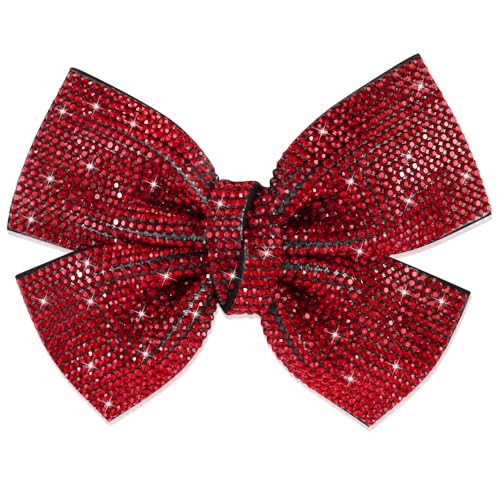 AHONEY Hair Clip, Red Rhinestone Bow for Women - Hair Bling Glitter Hair Clips, Sparkly Barrettes for Women Girls - Holiday Hair Accessories - Valentines | Amazon (US)