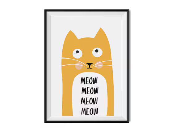 Cute cat print, Cat wall art, Animals print, Cat wall decor, Cute animals, Nursery wall art, Nurs... | Etsy (US)