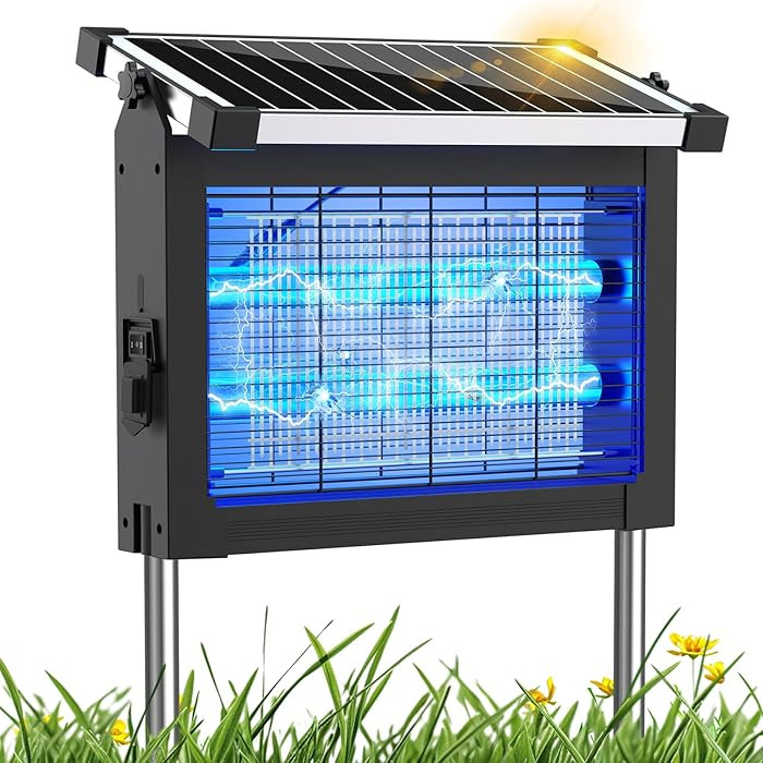 Solar Bug Zapper Outdoor, Mosquito Zapper 4500V Cordless Waterproof, Auto On/Off, Portable Type-C... | Amazon (US)