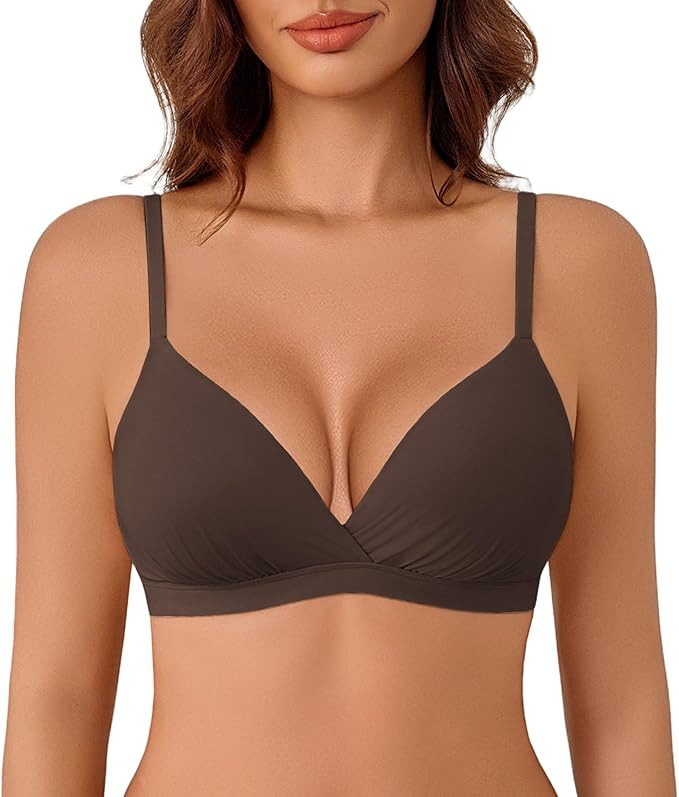 Avidlove Womens Wireless Triangle Bra Sexy Plunge Unpadded Bras Comfortable Mesh Lining Bralette ... | Amazon (US)