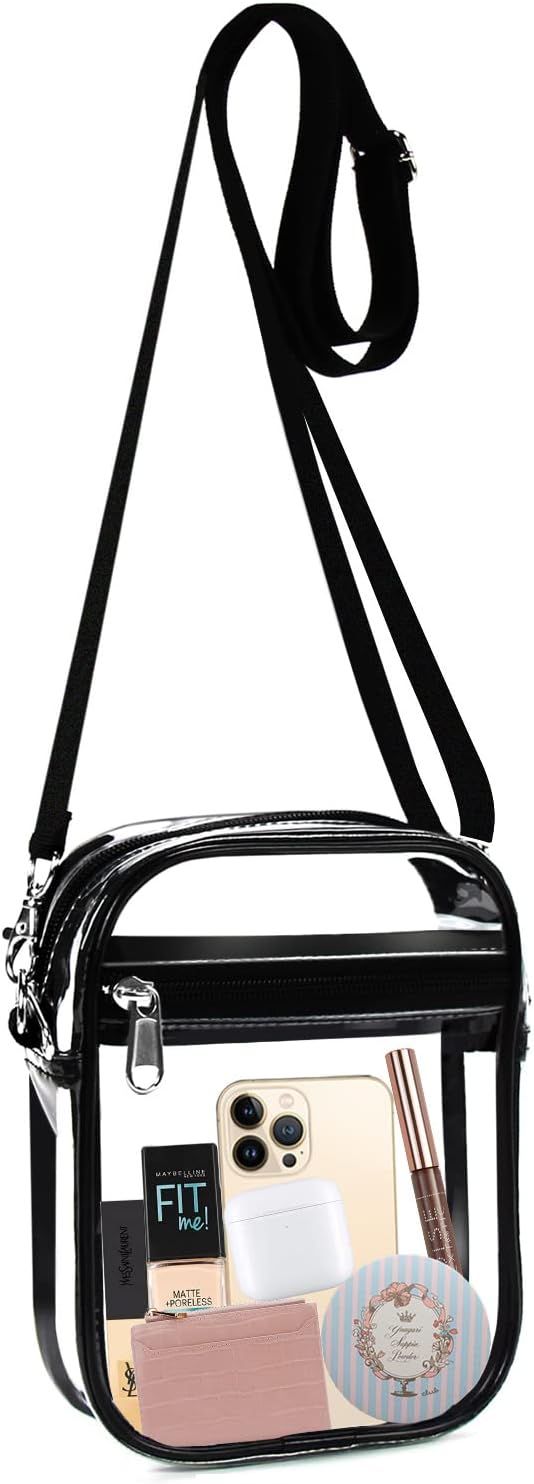 Fibrdoo Clear Crossbody Purse Bag, Clear Bag Stadium Approved with Front Pocket for Concerts Spor... | Amazon (US)