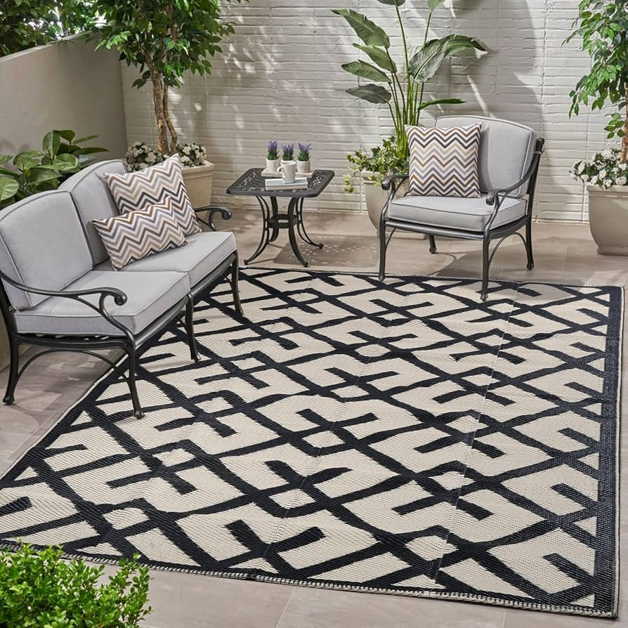 Reversible Mats - Plastic Straw Rug, Outdoor Rug, Modern Area Rugs, Large Floor Mat for Outdoors,... | Amazon (US)
