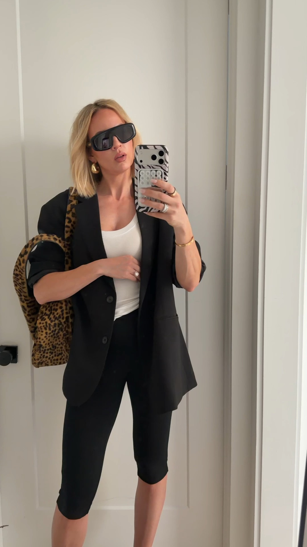 I’m wearing a small in the tank. Blazer is one size fits all. Wearing a small in the capris. Order a half size up in the shoes! ￼

#LTKdayinmylife #LTKOver40 #LTKTall