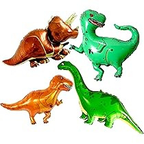 Giant Dinosaur Balloon Set, 51 Inch - Pack of 4, Dinosaur Birthday Party Supplies | Self Standing 3D | Amazon (US)