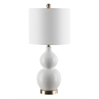 SAFAVIEH Emery 24.5 in. Ivory Table Lamp with White Shade TBL4281A - The Home Depot | The Home Depot