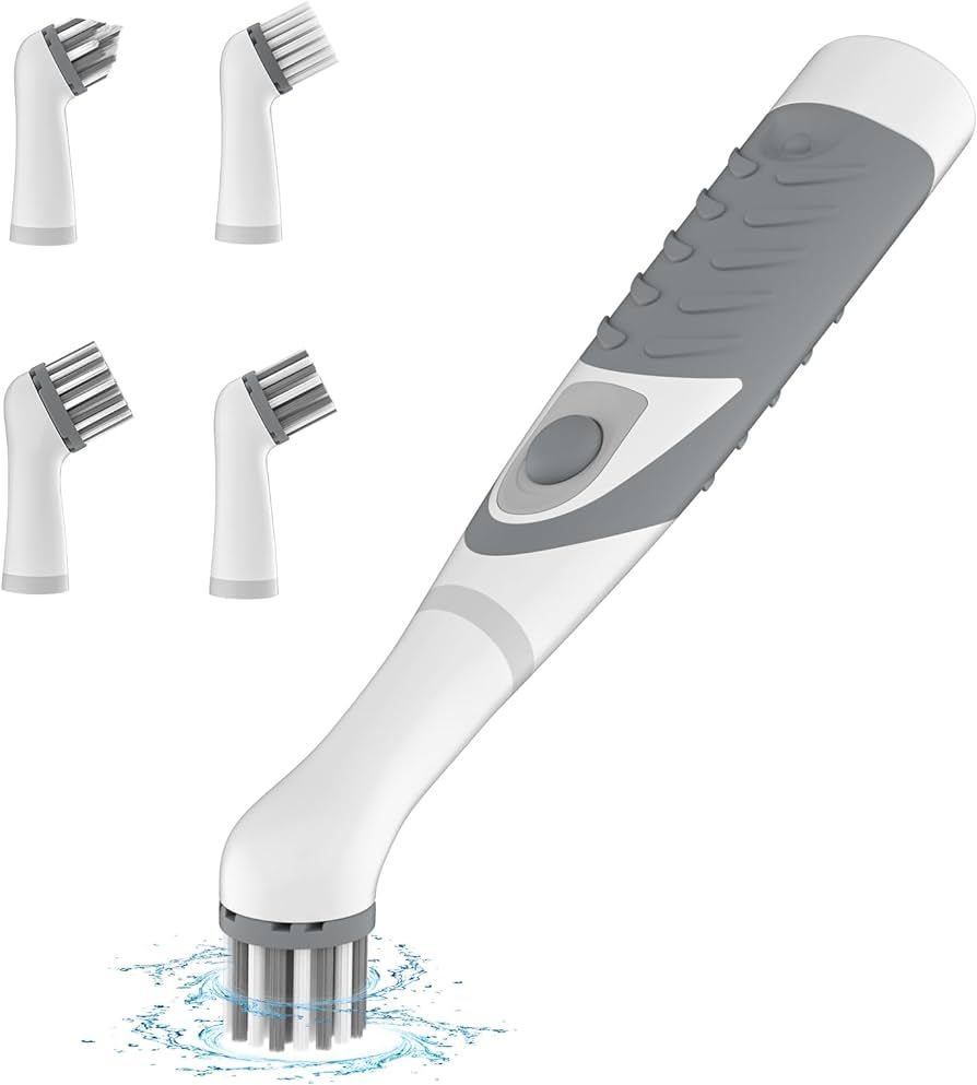 Electric Cleaning Brush, Electric Grout Brush with 4 in 1 Multiple Brush Heads, Indoor Household ... | Amazon (US)