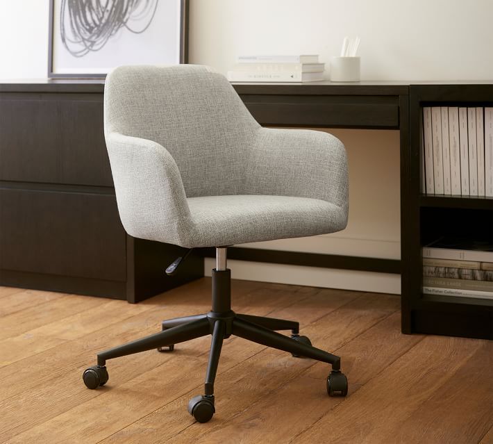 Carson Upholstered Swivel Desk Chair | Pottery Barn (US)