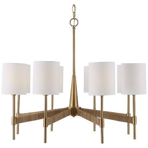 Uttermost Lautoka 32" Wide Warm Brass 8-Light Chandelier - #586P8 | Lamps Plus | Lamps Plus