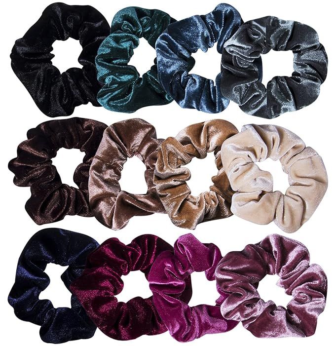 12 Pcs Hair Scrunchies Velvet Elastic Hair Bands Scrunchy Hair Ties Ropes Scrunchie for Women or ... | Amazon (US)