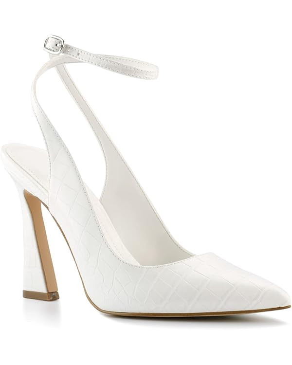 Womens Closed Toe Ankle Strap Heels Pointed Toe Pumps Shoes Slingback High Heel Wedding Dress Sho... | Amazon (US)